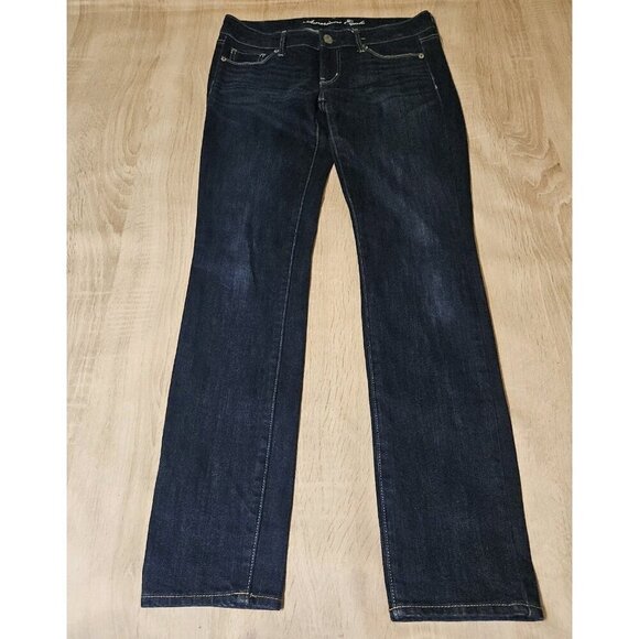 American Eagle Denim Jeans Skinny Stretch size 4 Womens Dark Wash Low Rise Jean - Picture 1 of 7